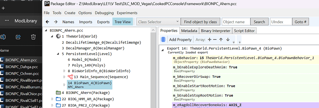 Files on the left, Ahern's package on the right.