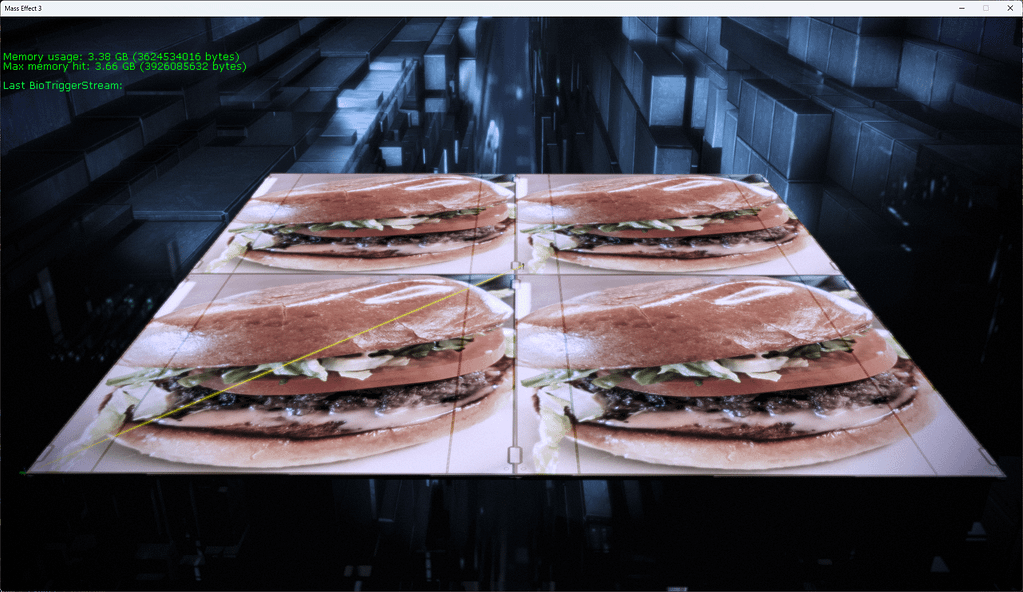 Level showing the edmonton cheeseburger texture