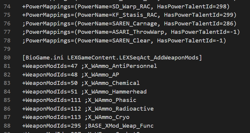 Configuration file text